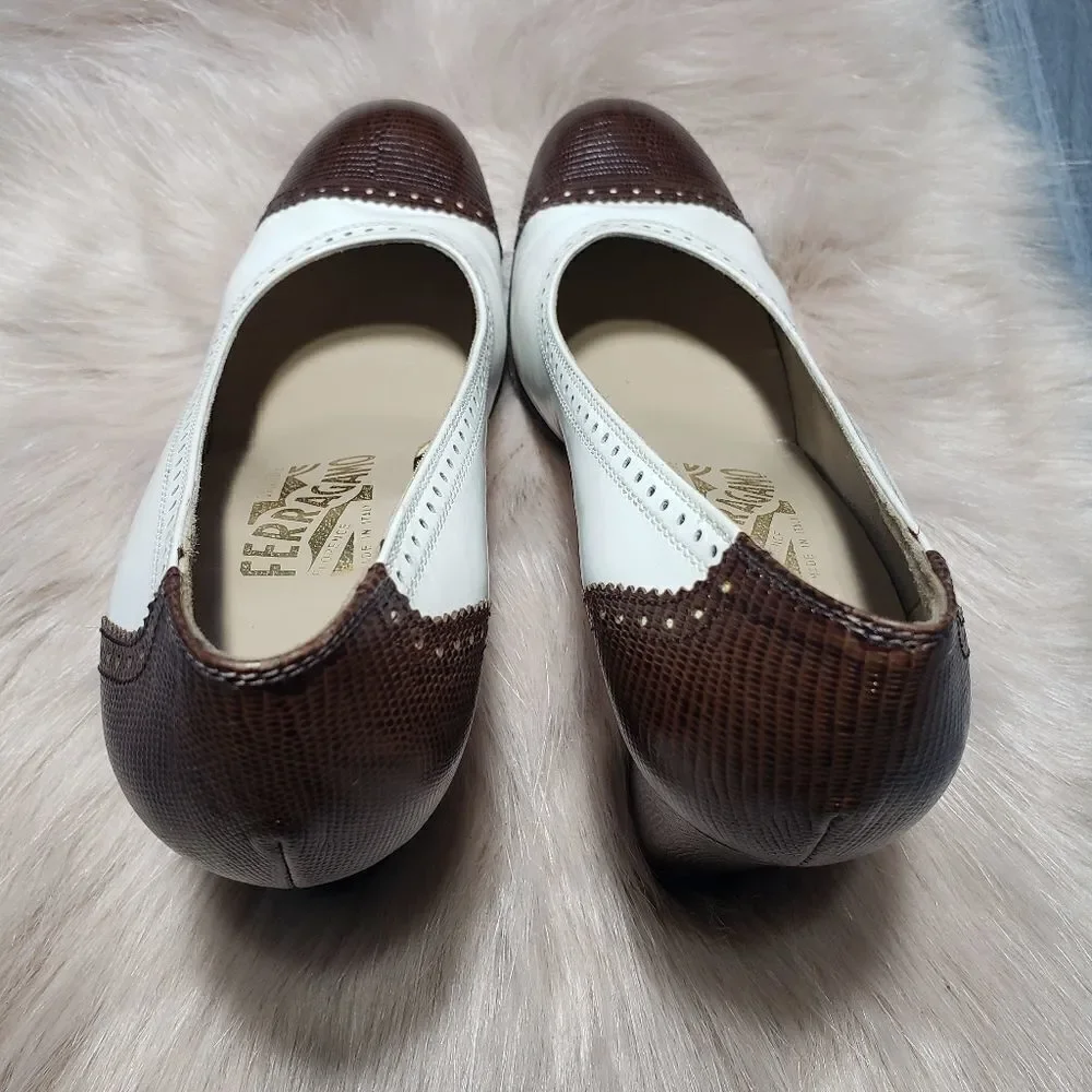 Salvatore Ferragamo Black and White Saddle shoes H